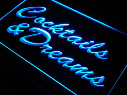 Cocktails & Dream Beer Bar Wine Neon Light Sign